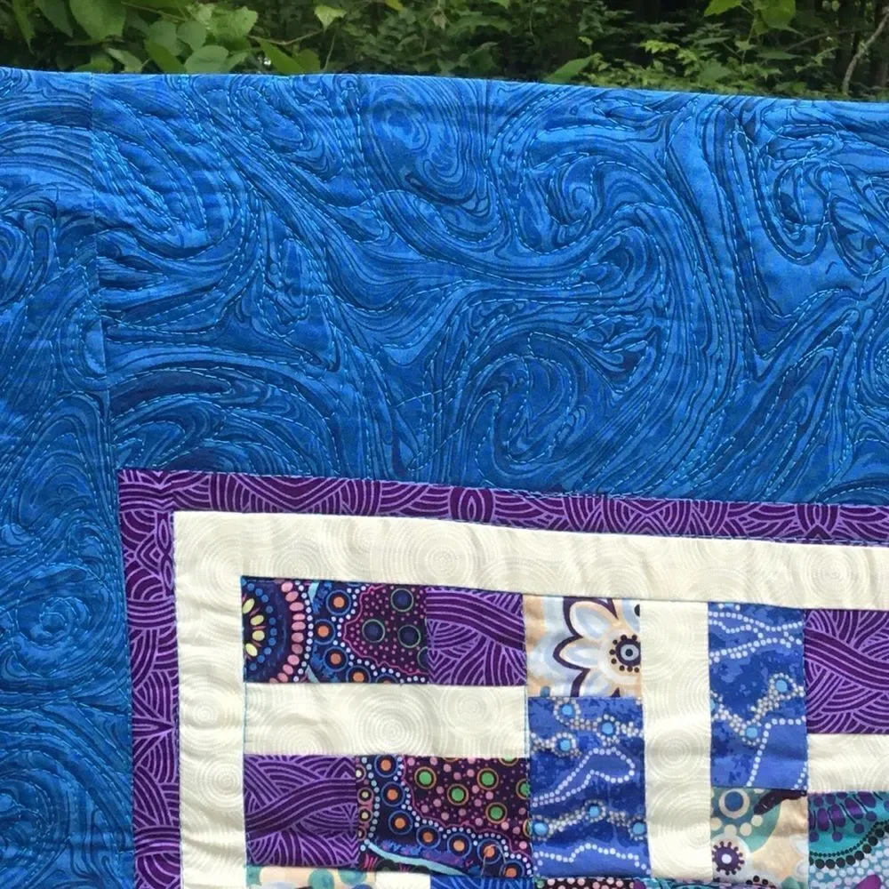 NWT Hand Crafted Blue & Purple Quilt